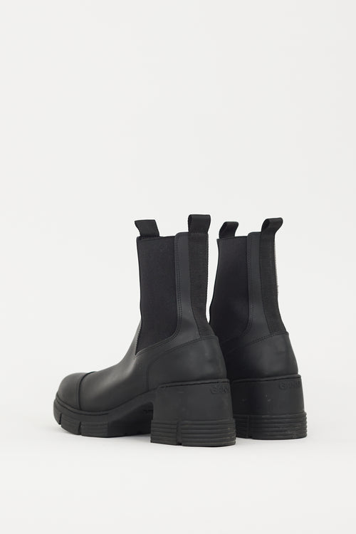 Ganni Black Rubber City Chelsea Boot