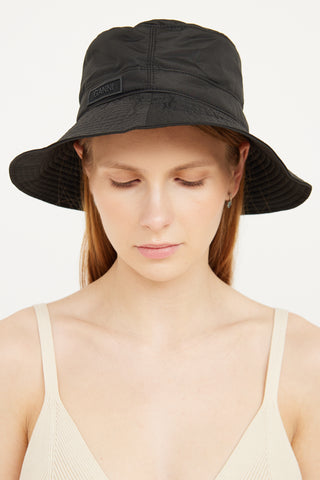 Ganni Black Tech Bucket Hat