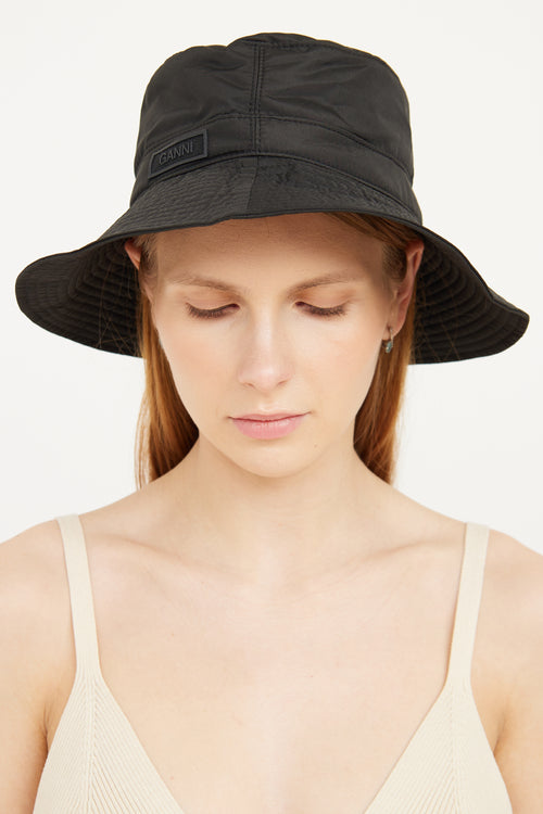 Ganni Black Tech Bucket Hat