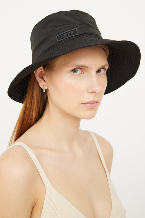 Ganni Black Tech Bucket Hat