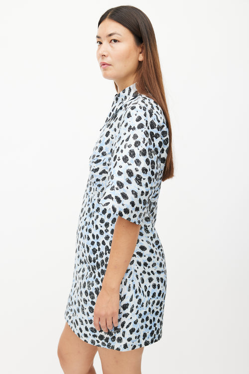 Ganni Bue 
Black Crispy Print Shirt Dress