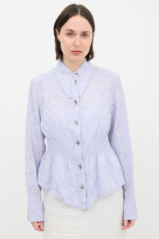 Ganni Brocade Button Up Shirt