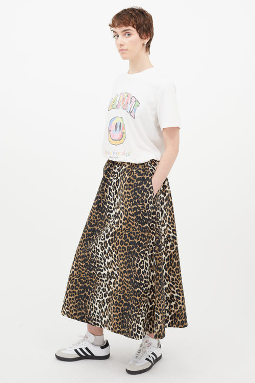 Ganni Brown 
Black Print Skirt