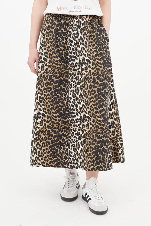 Ganni Brown 
Black Print Skirt