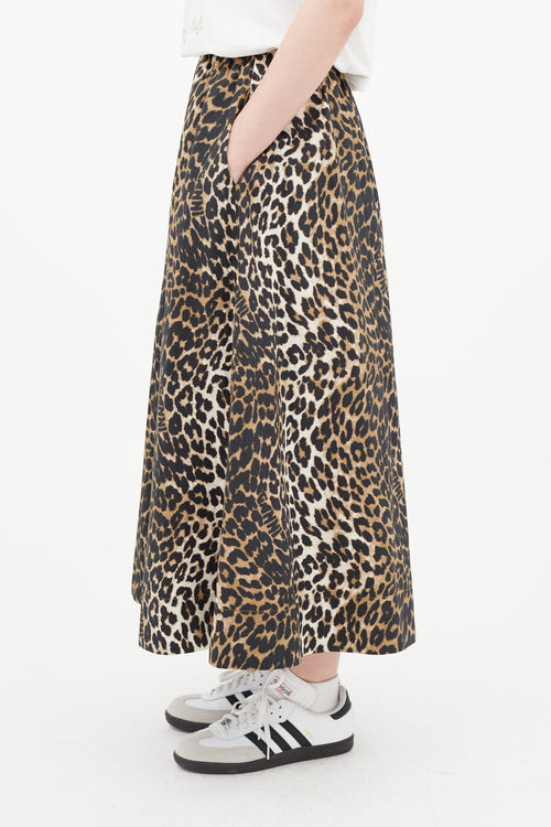 Ganni Brown 
Black Print Skirt