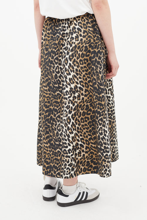 Ganni Brown 
Black Print Skirt