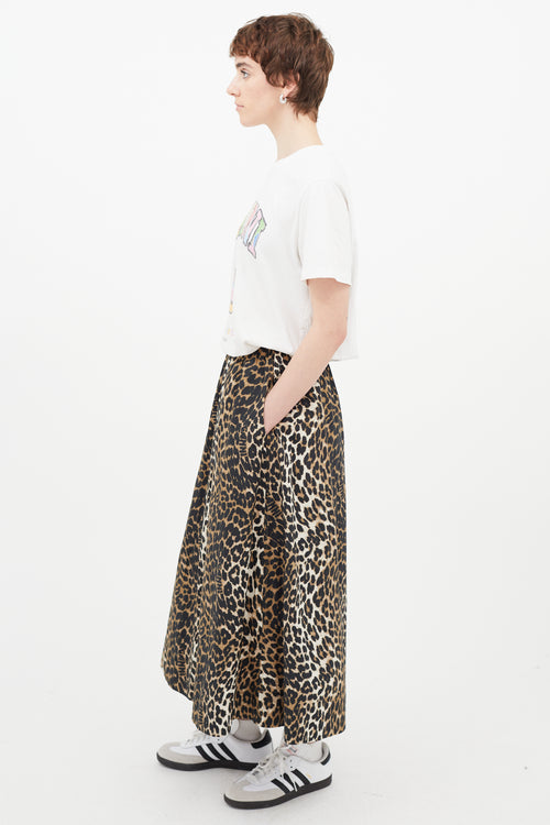 Ganni Brown 
Black Print Skirt