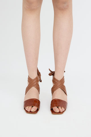 Embossed Wrap Sandal