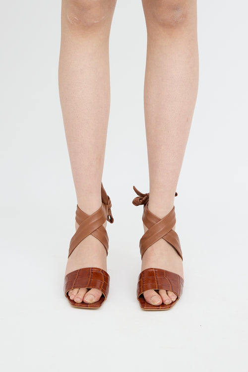 Embossed Wrap Sandal