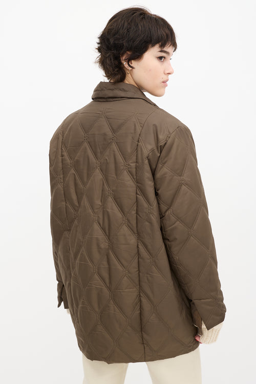 Ganni Brown Nylon Quilted Jacket