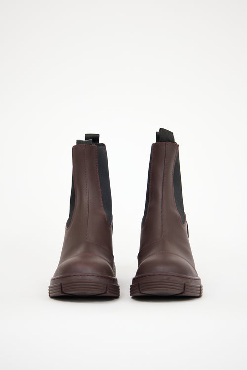 Ganni Brown Rubber City Chelsea Boot