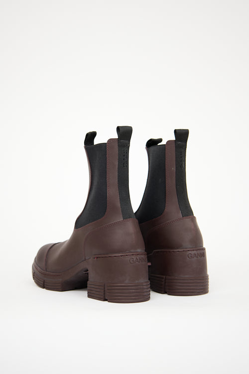 Ganni Brown Rubber City Chelsea Boot