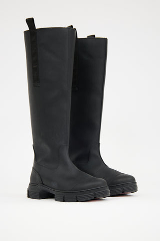 Ganni Rubber 
Shearling Lined Country Boot