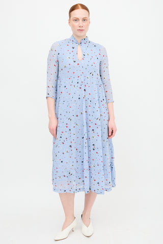 Ganni Dainty Georgette Floral Dress