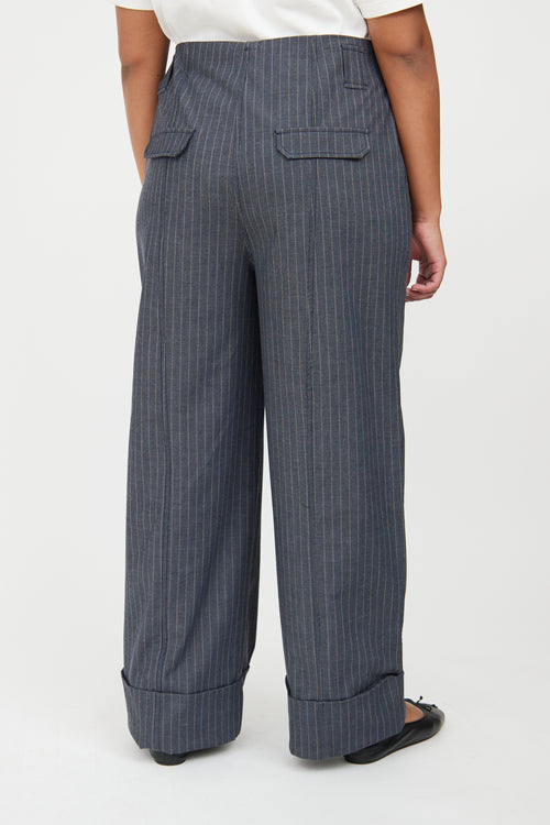 Ganni Grey 
Brown Pinstripe Pant