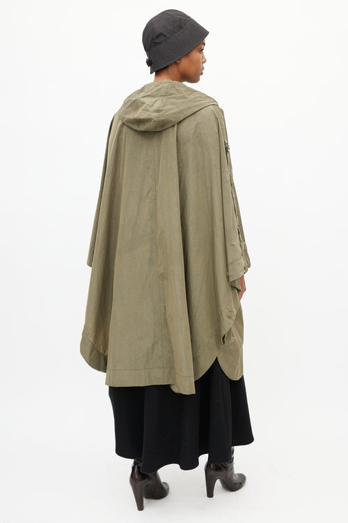 Ganni Khaki Green Ripstop Rain Cape