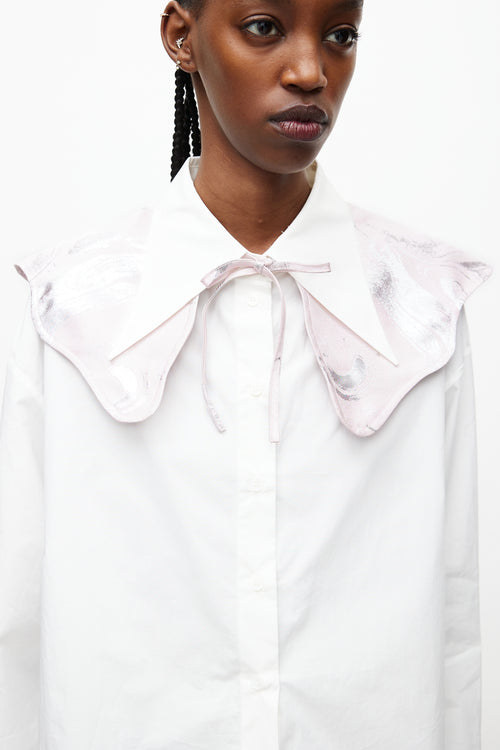 Ganni Light Pink 
Silver Detachable Collar