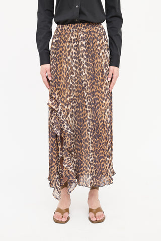 Ganni Printed Pleated Maxi Skirt