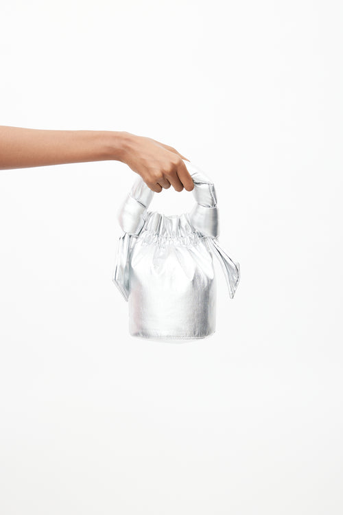 Ganni Silver Lamé Occassion Bag