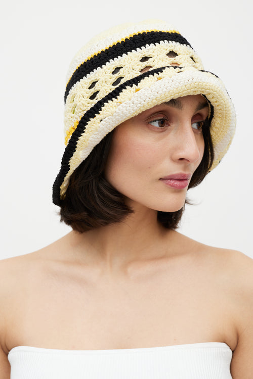 Ganni Yellow 
Multi Crochet Bucket Hat