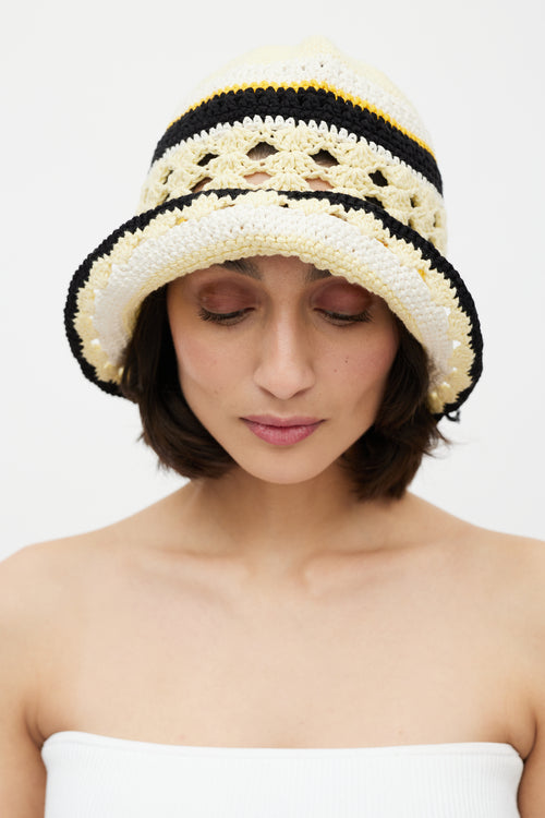 Ganni Yellow 
Multi Crochet Bucket Hat