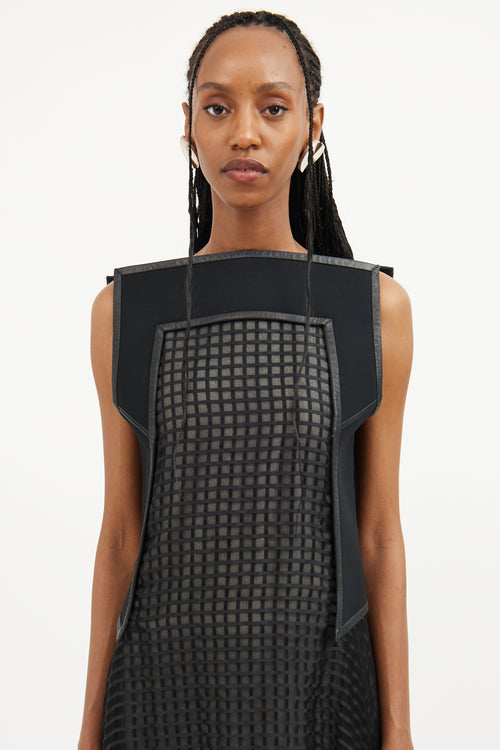 Gareth Pugh Black Structured Square Neck Dress