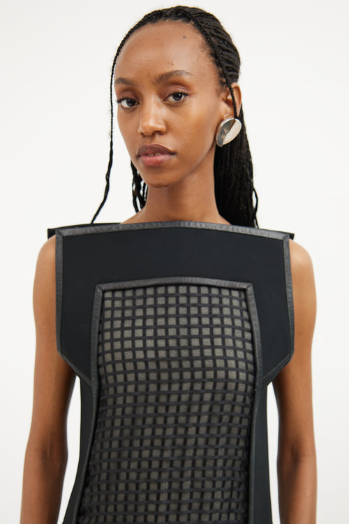 Gareth Pugh Black Structured Square Neck Dress