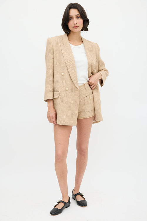 Generation Love Gold Tweed Blazer 
Shorts Set