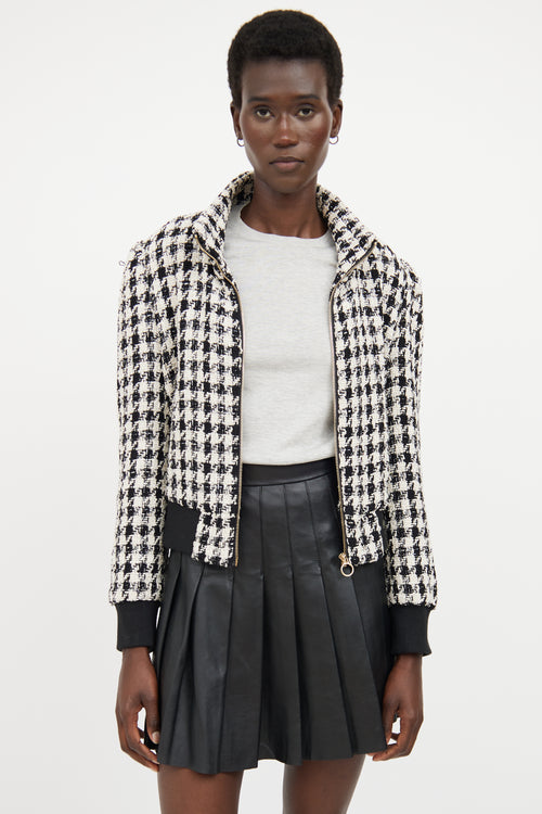 Generation Love Black 
White Houndstooth Knit Jacket