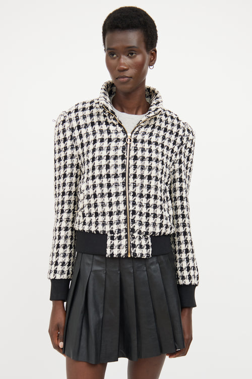 Generation Love Black 
White Houndstooth Knit Jacket