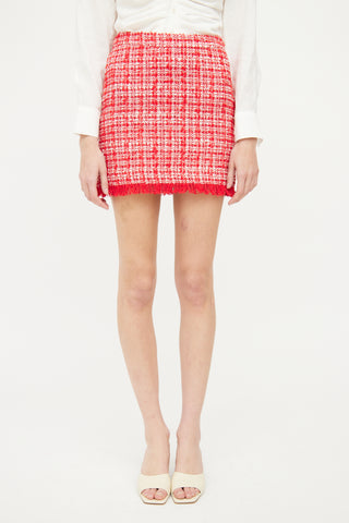 Generation Love Red 
White Tweed Mini Skirt