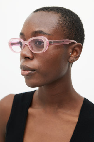 Gentle Monster Pink Shimmer Helix Oval Sunglasses