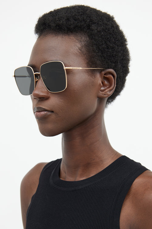 Gentle Monster Gold Diane Square Sunglasses