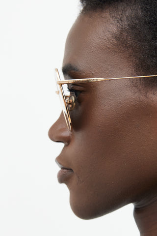 Gentle Monster Gold Diane Square Sunglasses