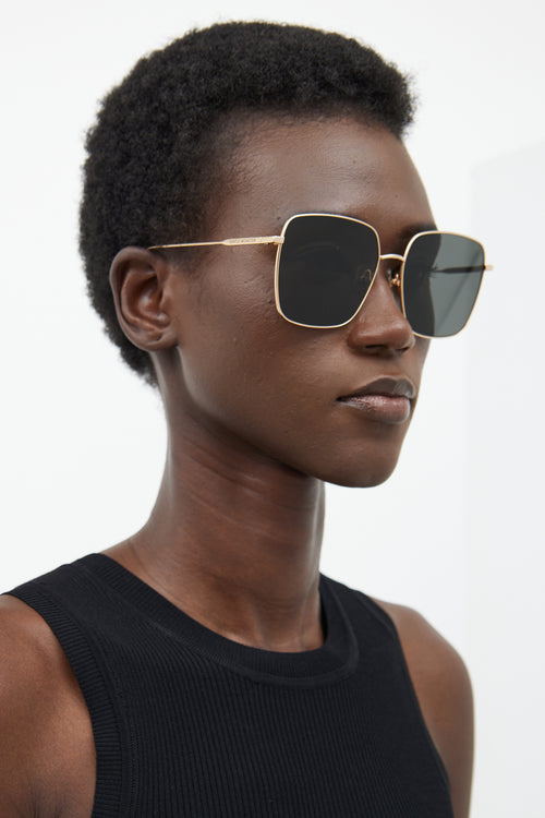 Gentle Monster Gold Diane Square Sunglasses