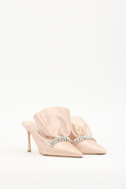 Ghazal Pink Satin Embellished Mule