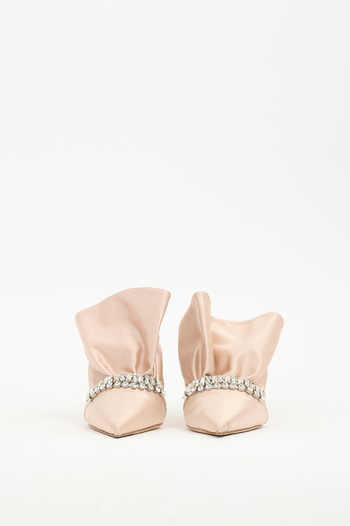 Ghazal Pink Satin Embellished Mule