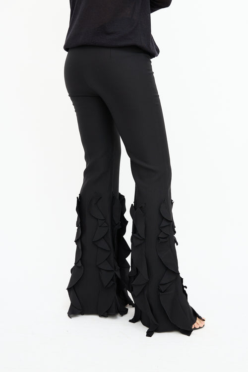 Giambattista Valli Black Ruffle Flare Trouser