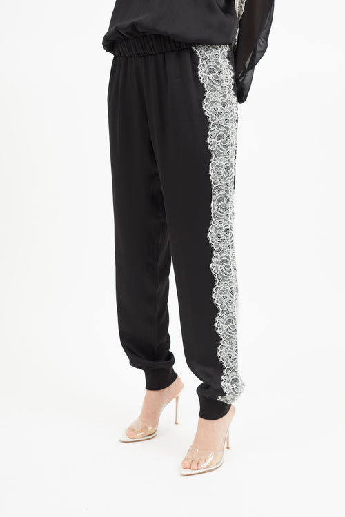 Giambattista Valli Black 
White Lace Jogger