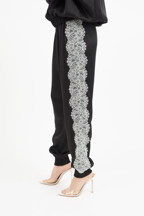 Giambattista Valli Black 
White Lace Jogger