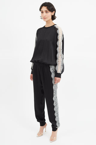 Giambattista Valli Black 
White Lace Jogger