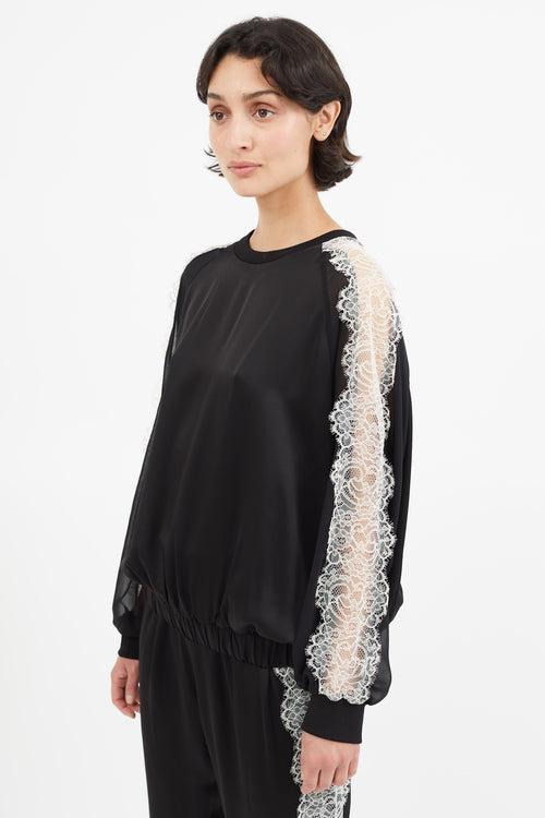 Giambattista Valli Black 
White Lace Top