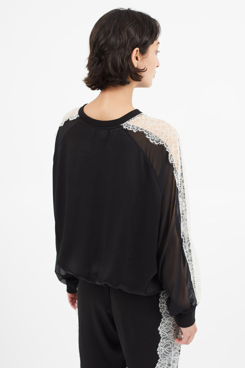 Giambattista Valli Black 
White Lace Top