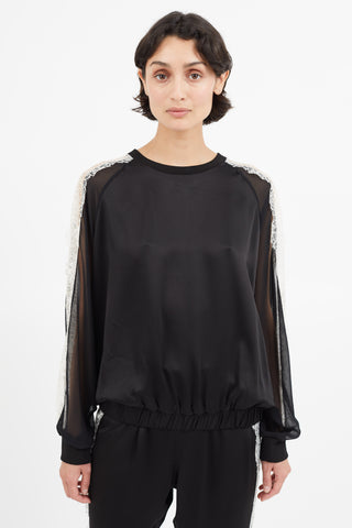 Giambattista Valli Black 
White Lace Top