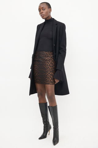 Giambattista Valli Brown Patterned Midi Skirt