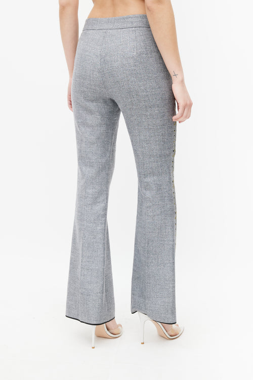 Giambattista Valli Grey 
Multicolour Embroidered Stripe Trouser