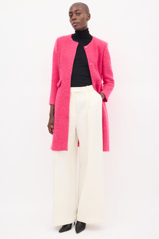 Giambattista Valli Pink Wool Tweed Coat