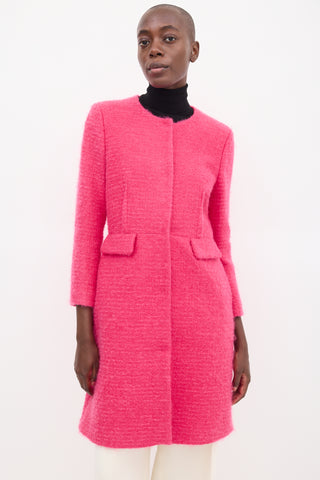 Giambattista Valli Pink Wool Tweed Coat