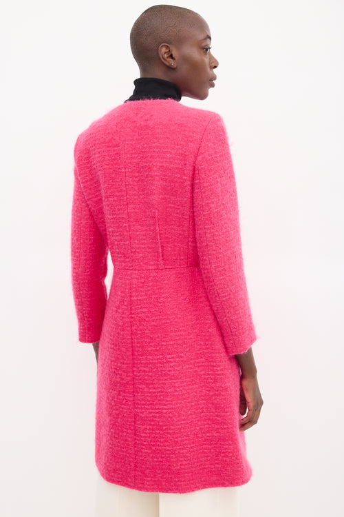 Giambattista Valli Pink Wool Tweed Coat