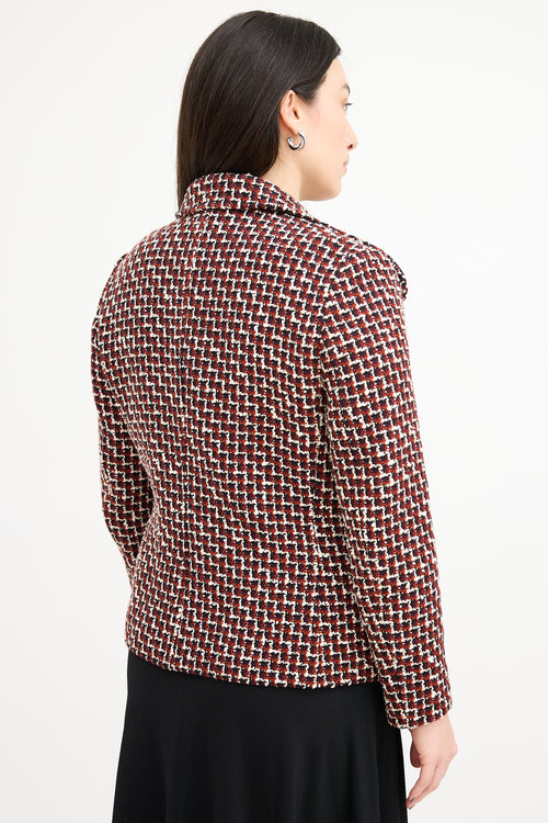 Giambattista Valli Red 
Multi Tweed Pea Coat